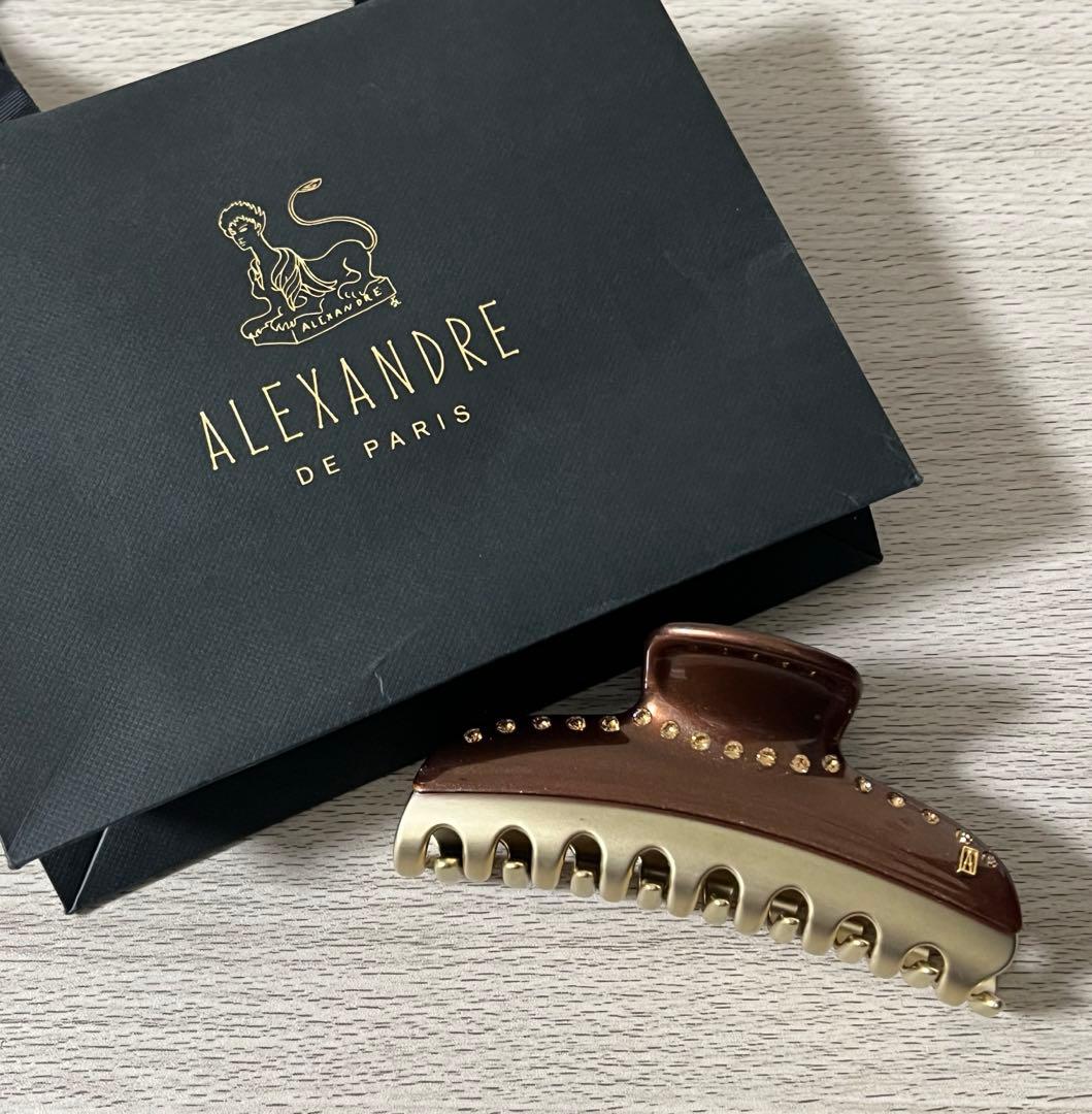 アレクサンドル ドゥ パリ ヘアクリップ ヴァンドーム ブラウン クリップ L