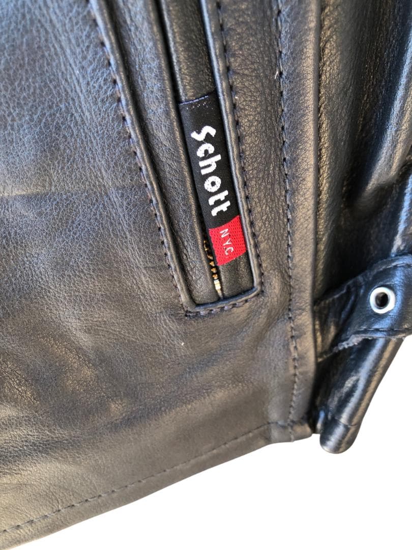 新品 Schott シングルライダースレザージャケット クレイジーパターン/L