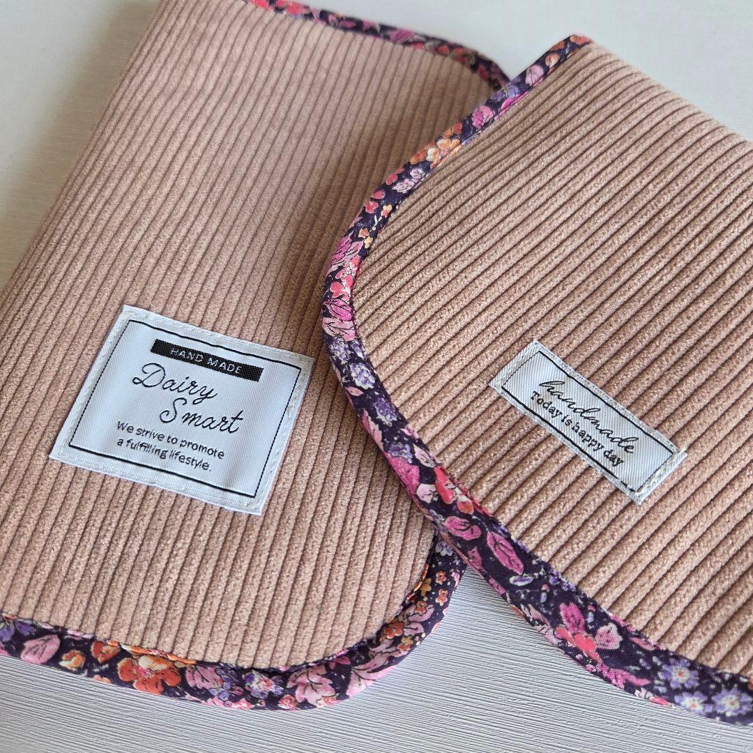 ミーコ&ターボ様　蓋付きショルダーバッグ　コーディロイ×リバティ　ハンドメイド