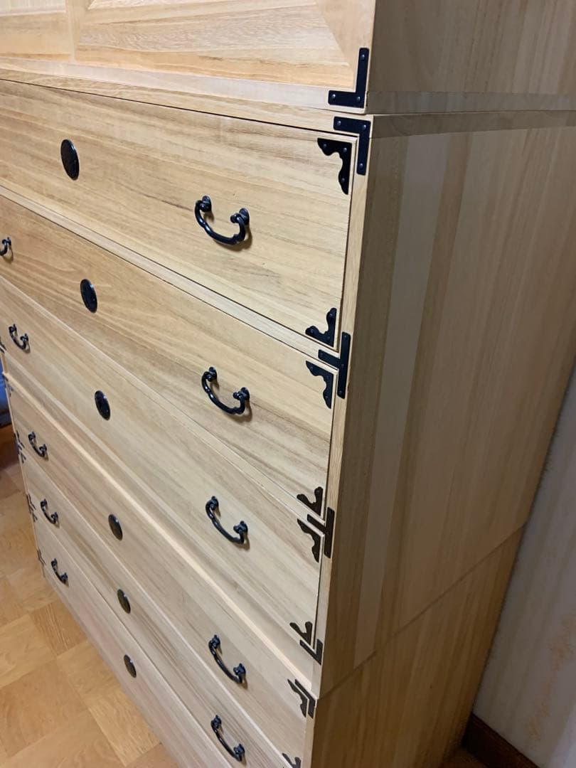 桐箪笥 3段重ね 着物収納 和家具 桐タンス たのメル便／直接引き取り可」