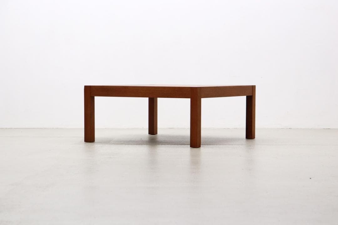 ヴィンテージ チーク材 正方形 センターテーブル スクエア ローテーブル