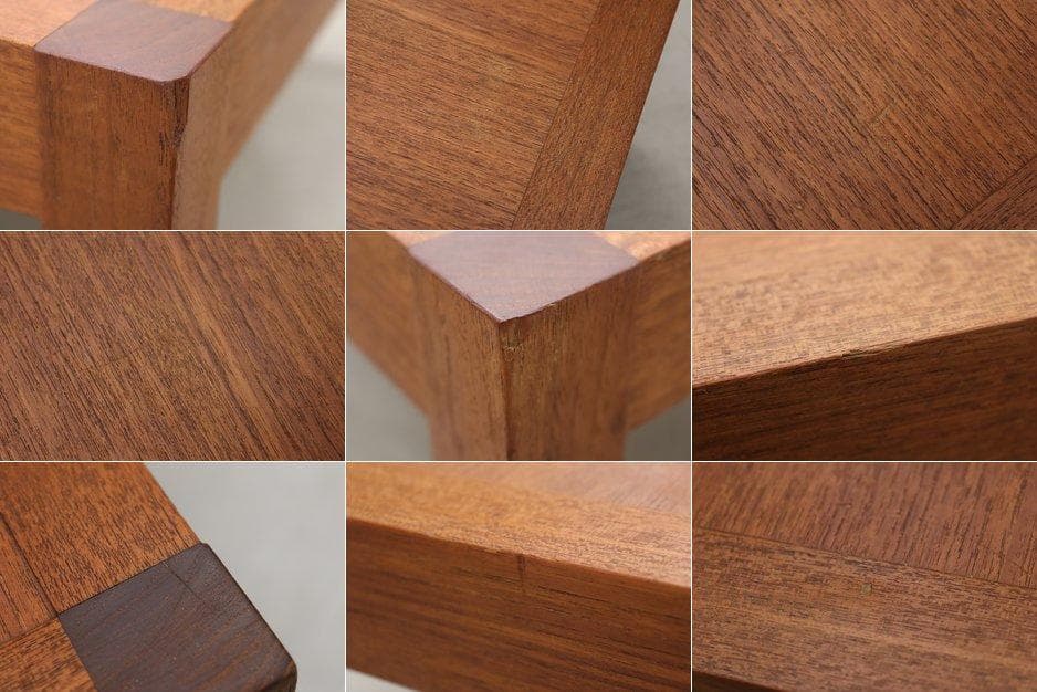 ヴィンテージ チーク材 正方形 センターテーブル スクエア ローテーブル