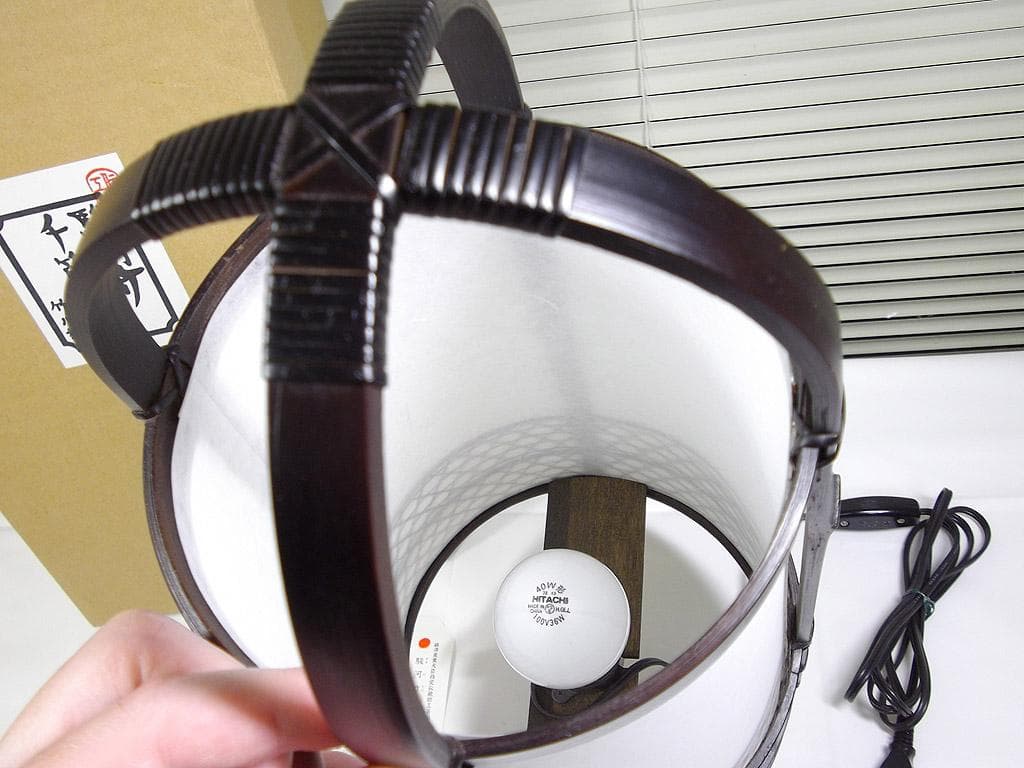 駿河竹千筋細工 大村竹心坊作 行灯 ナイトスタンド 和風 フロアランプ