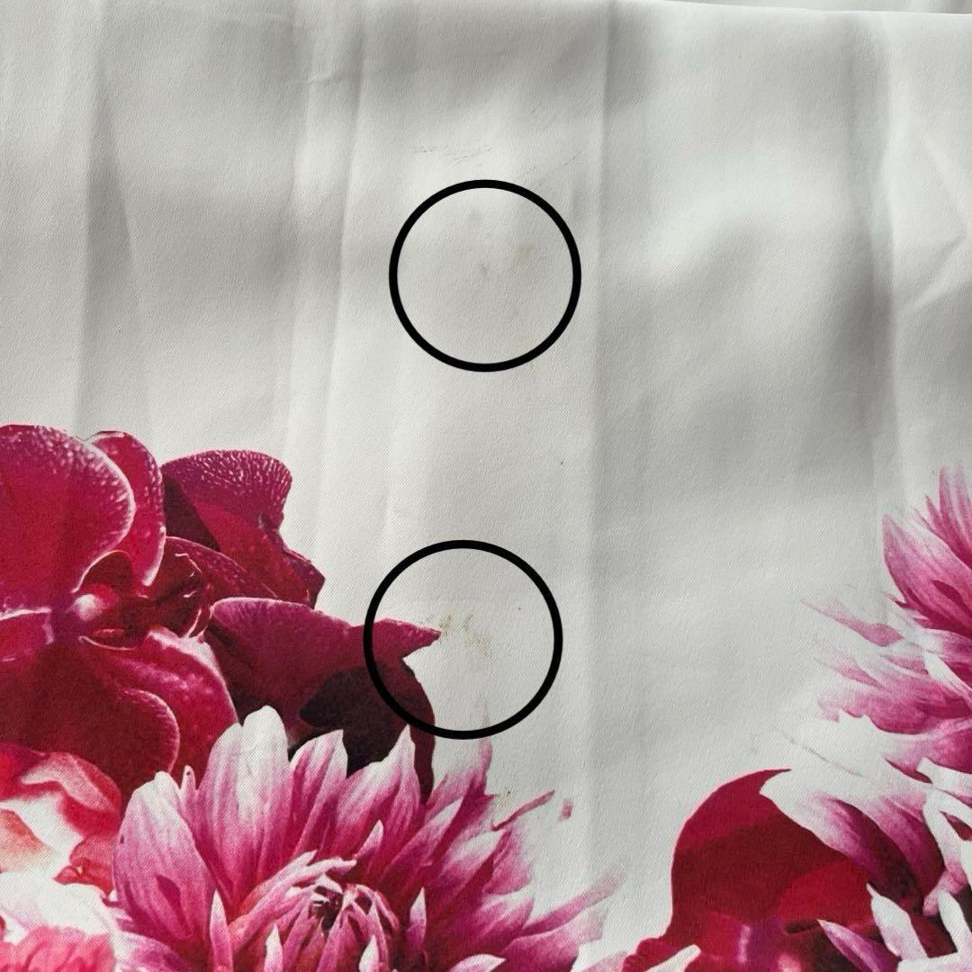 Rady カーテン　100×200 リゾートフラワー　白×赤　遮光　リゾフラ