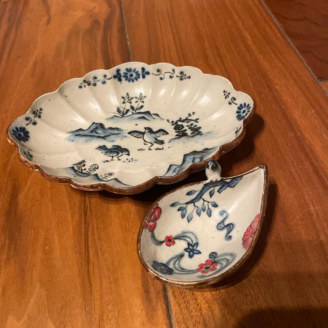 中西申幸　鳥遊戯画　チュン　小鉢と向付けセット　大人気シリーズ