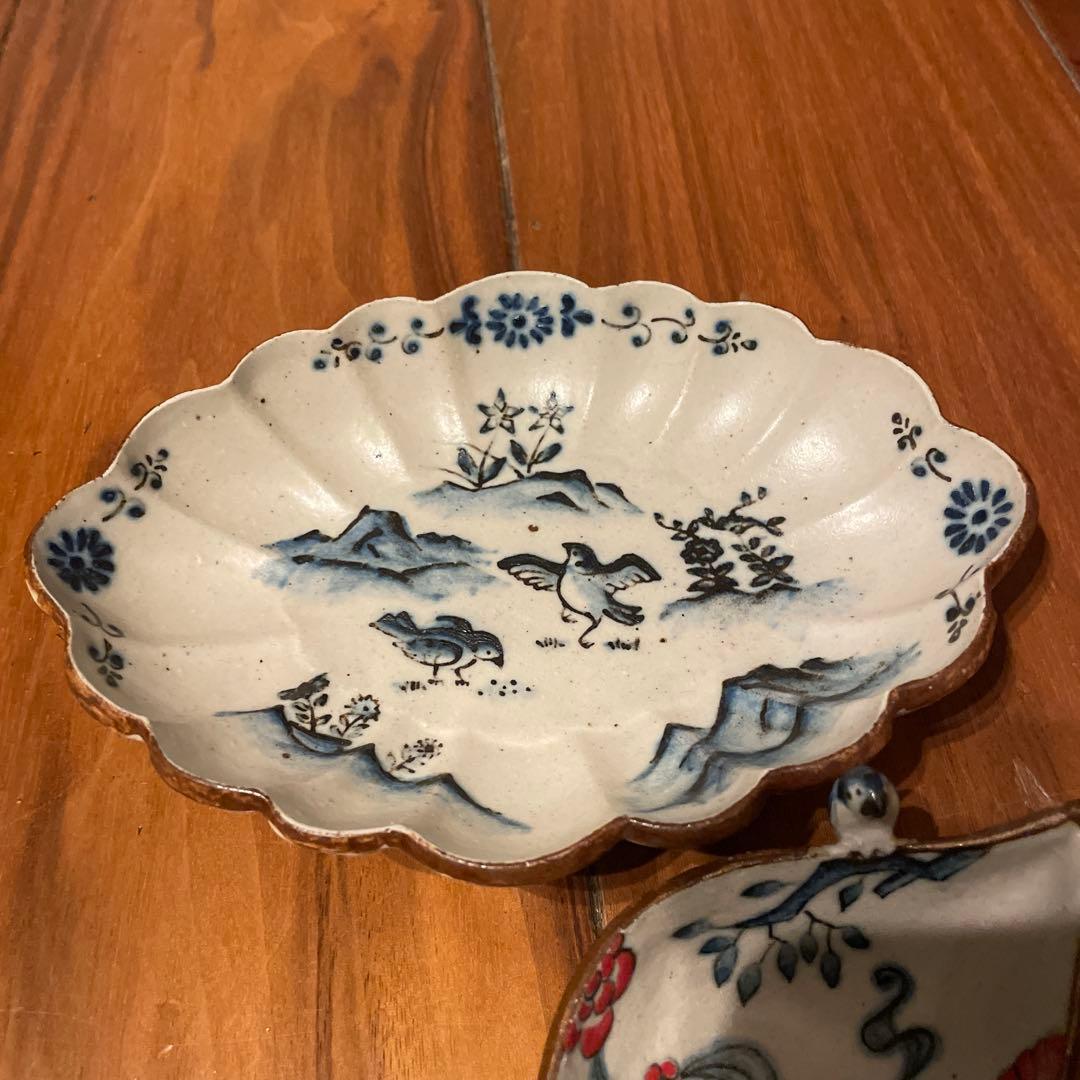 中西申幸　鳥遊戯画　チュン　小鉢と向付けセット　大人気シリーズ