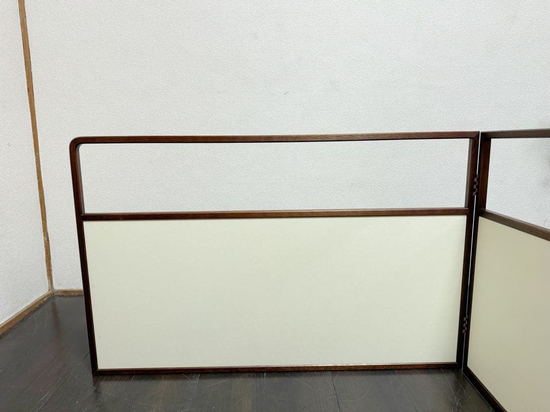 未使用 茶道具 溜塗 利休梅 風炉先屏風 裏白 両面使い 上透かし