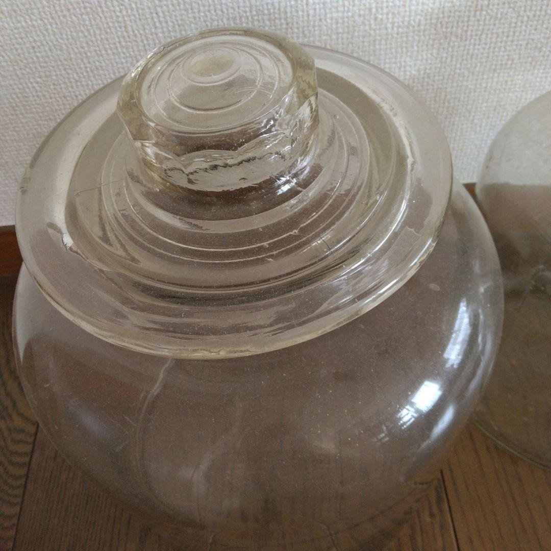 【美品】昭和　気泡ガラス瓶 2個セット