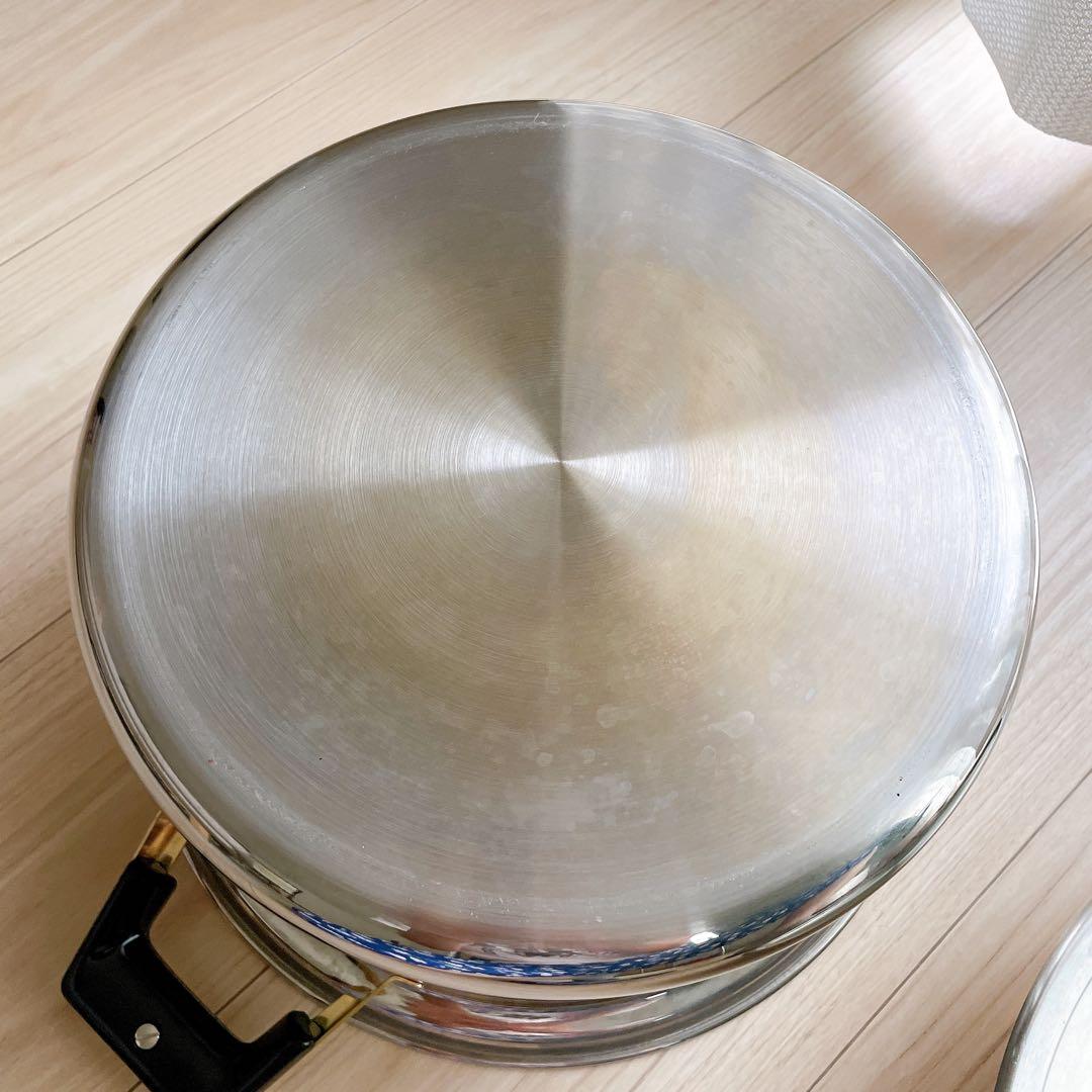 レインボークッカー　内径26cm 寸胴鍋　タッパーウエア　両手鍋　深型　IH対応