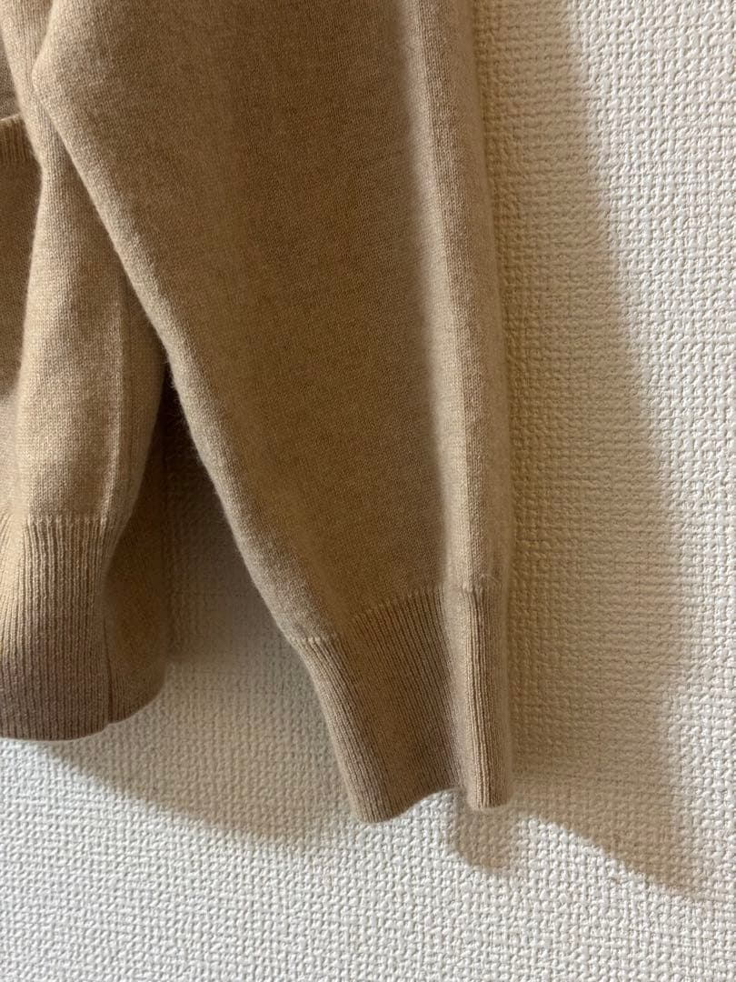 じ*ー様 cash & barba モンゴリアンカシミヤ エルボーパッチ カーデ