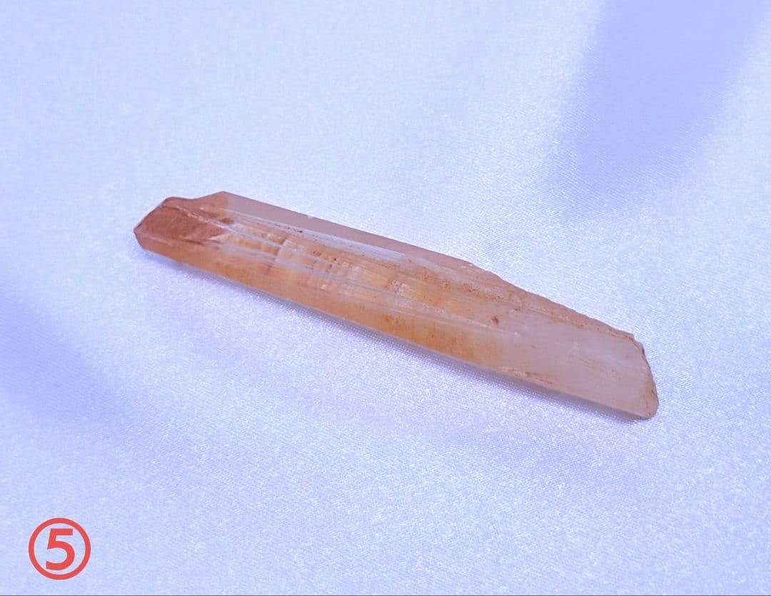 タンジェリン クォーツ　ポイント　原石　5本セット　ブラジル産　血液　健康　活力