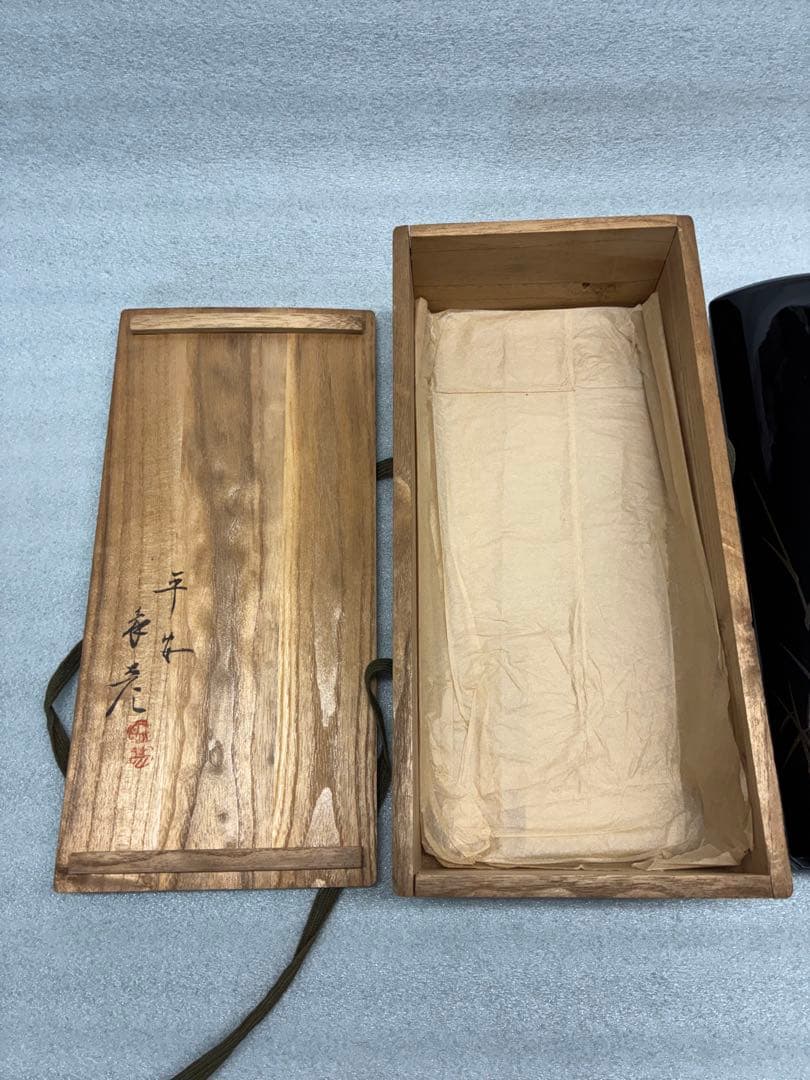 平安　象彦　西村彦兵衛　鶴蒔繪　硯筥　漆工芸　書道具　古美術
