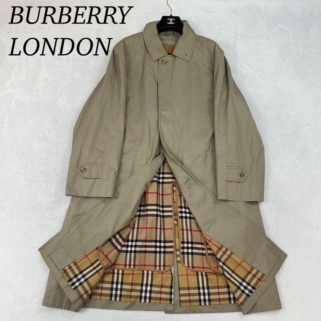 I785 L バーバリーロンドン ステンカラーコート グレー カーキ メンズ