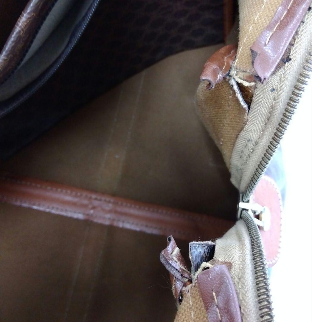 KM025 セリーヌ マカダム ボストンバッグ トリオンフ ゴールド金具