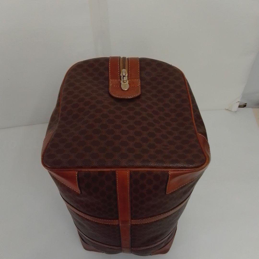 KM025 セリーヌ マカダム ボストンバッグ トリオンフ ゴールド金具