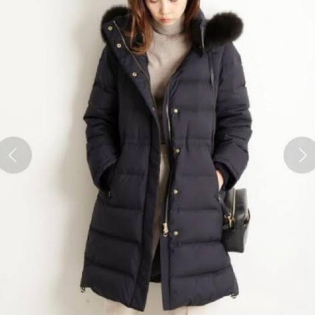 美品✨大人気✨イエナ ロングダウンコート フォックスファー Aライン ブラック