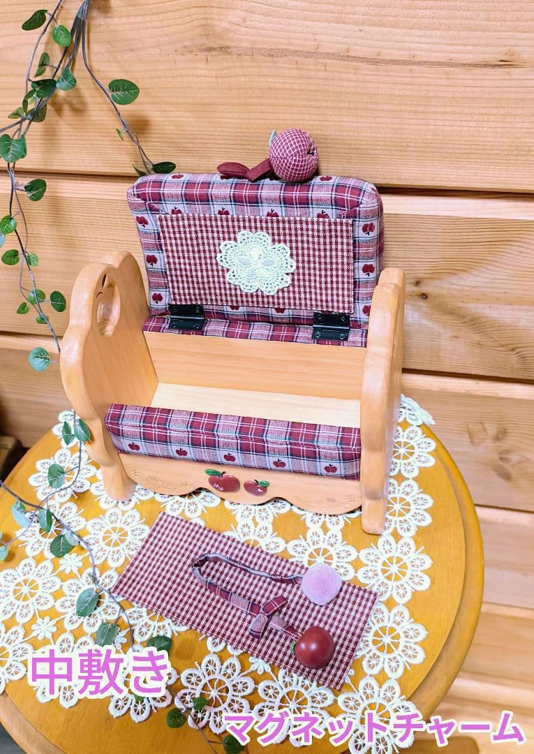 ⭐️アメリカンカントリー雑貨❤オットマンの小物入れ☘️りんご♦ドールベンチにも