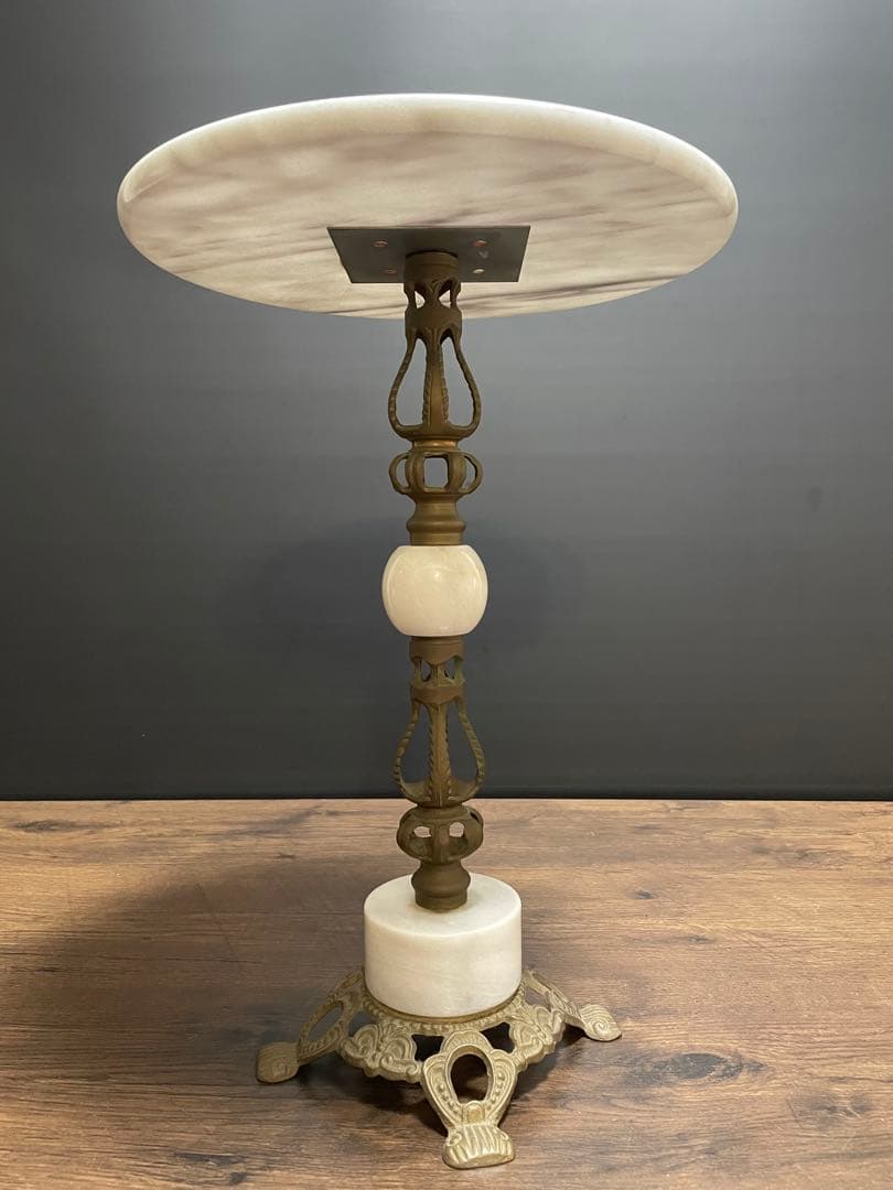 大理石 サイドテーブル 真鍮 コンソールテーブル インテリア 花台 アンティーク