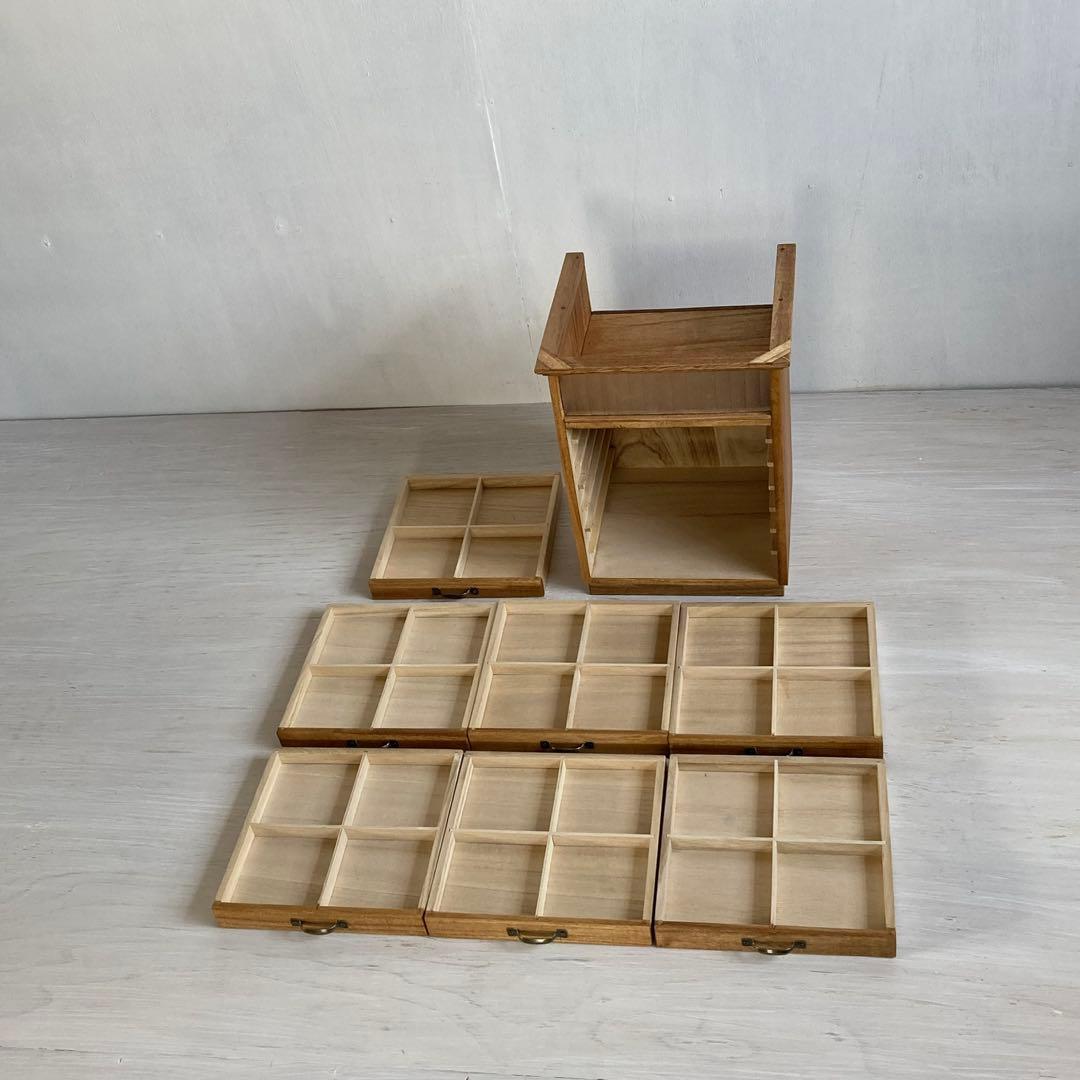 とらじ 小振りな７杯 小引き出し 小物入れ モールガラス