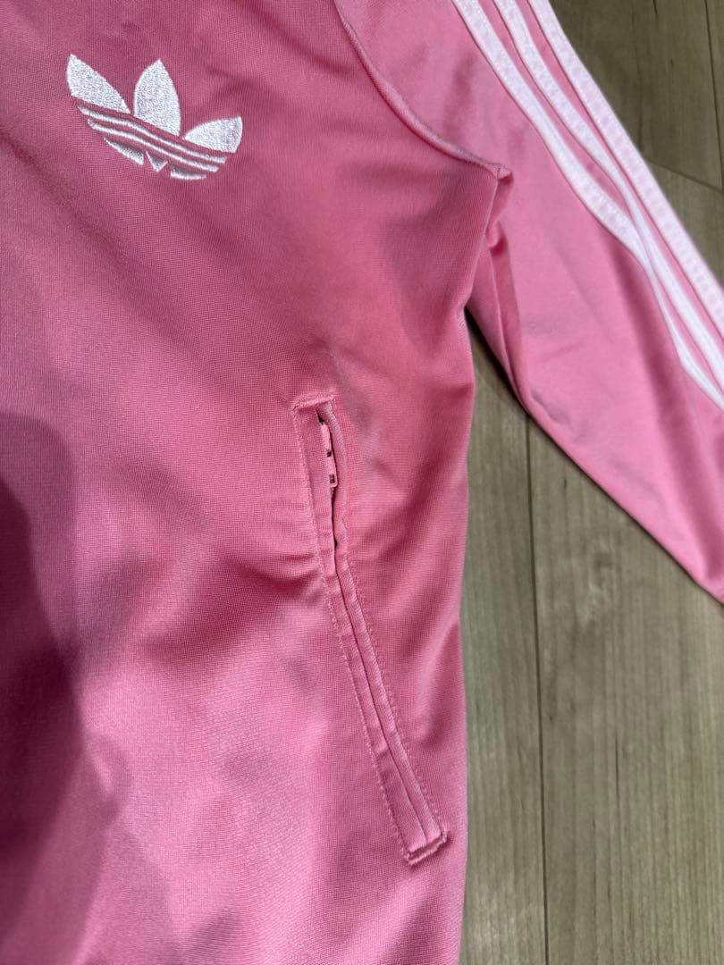古着　adidas ピンク ジップアップジャージ