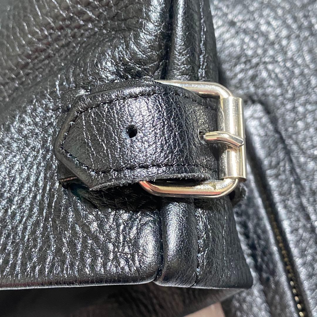 希少♡ヴィンテージ 肉厚 短丈 カウレザージャケット 光沢 シボ革 牛革 L