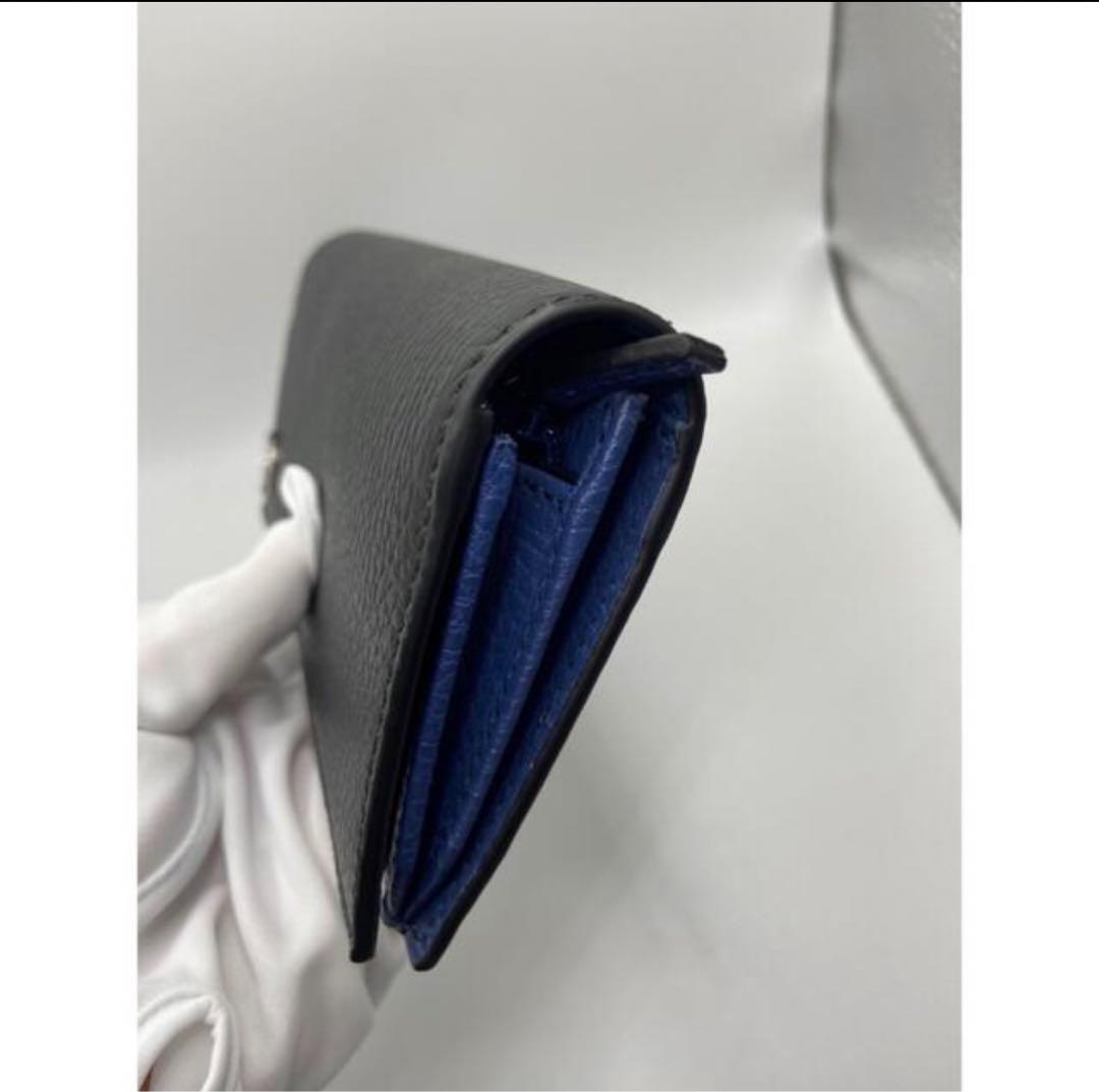 GUCCI グッチ　長財布　黒　青　小銭入れ ラウンド長財布 GGロゴ