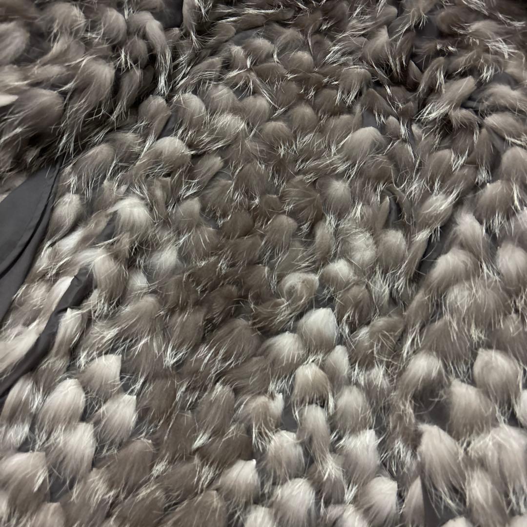 大きいサイズ　ダーマコレクション　シルバーフォックス　シルクライナー付きコート