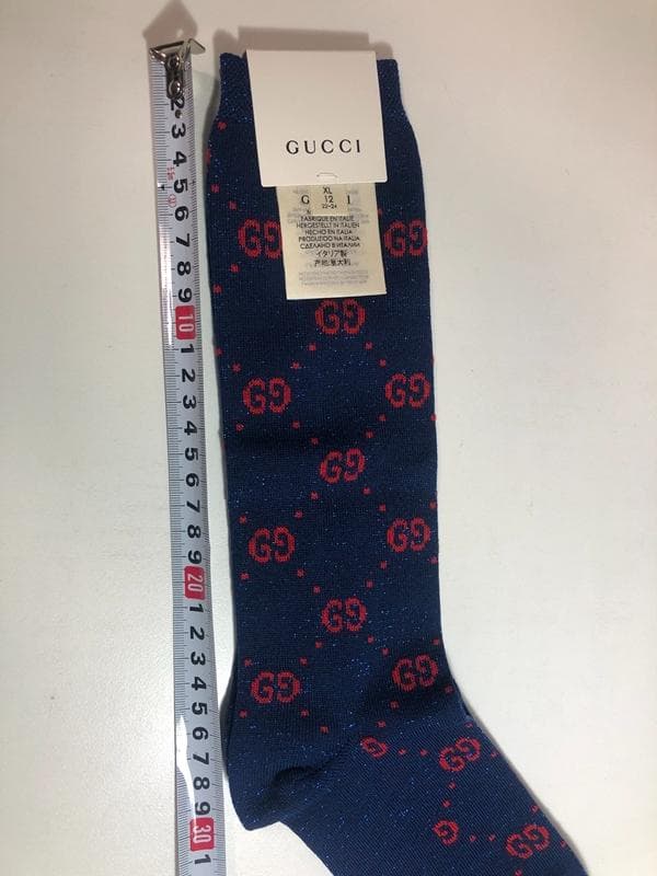 値下げ☆タグ付き未使用品☆GUCCI　グッチ　GG柄　ラメ　ロングソックス　靴下