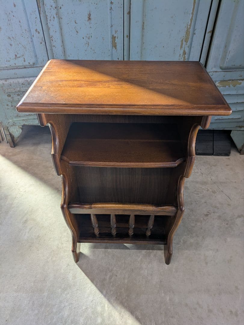 オールド　カリモク　karimoku 木製 収納棚　マガジンラック 電話台