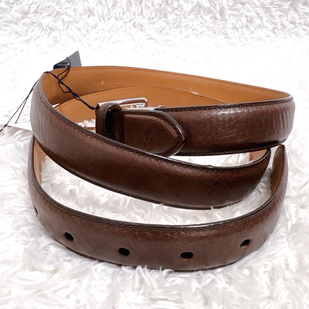 ポロラルフローレン レザーベルト 牛革 本革 ブラウン RALPH LAUREN