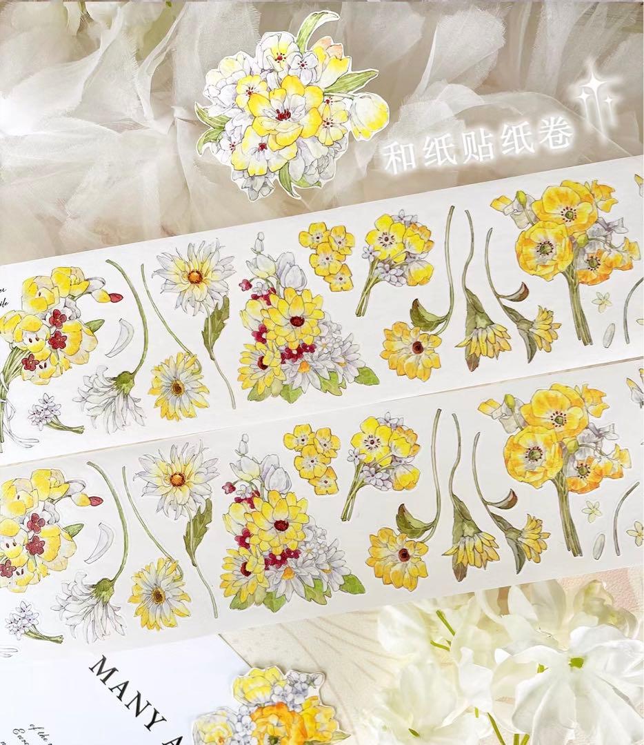 海外マスキングテープ巻売り 白昼夢 フラワー 人物マスキングテープ