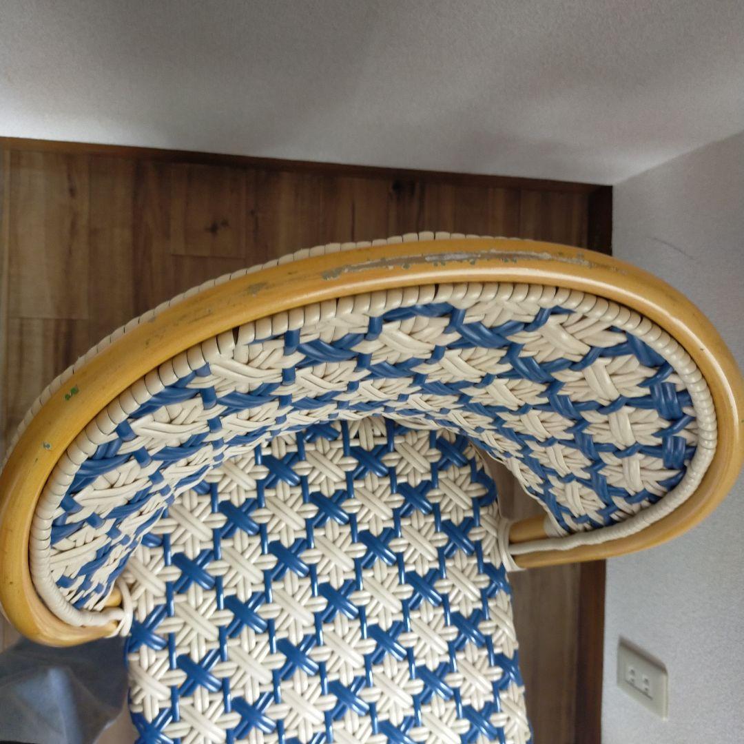 ペタルチェア ラタンチェア　ビニール✕木製　アンティーク　ヴィンテージ