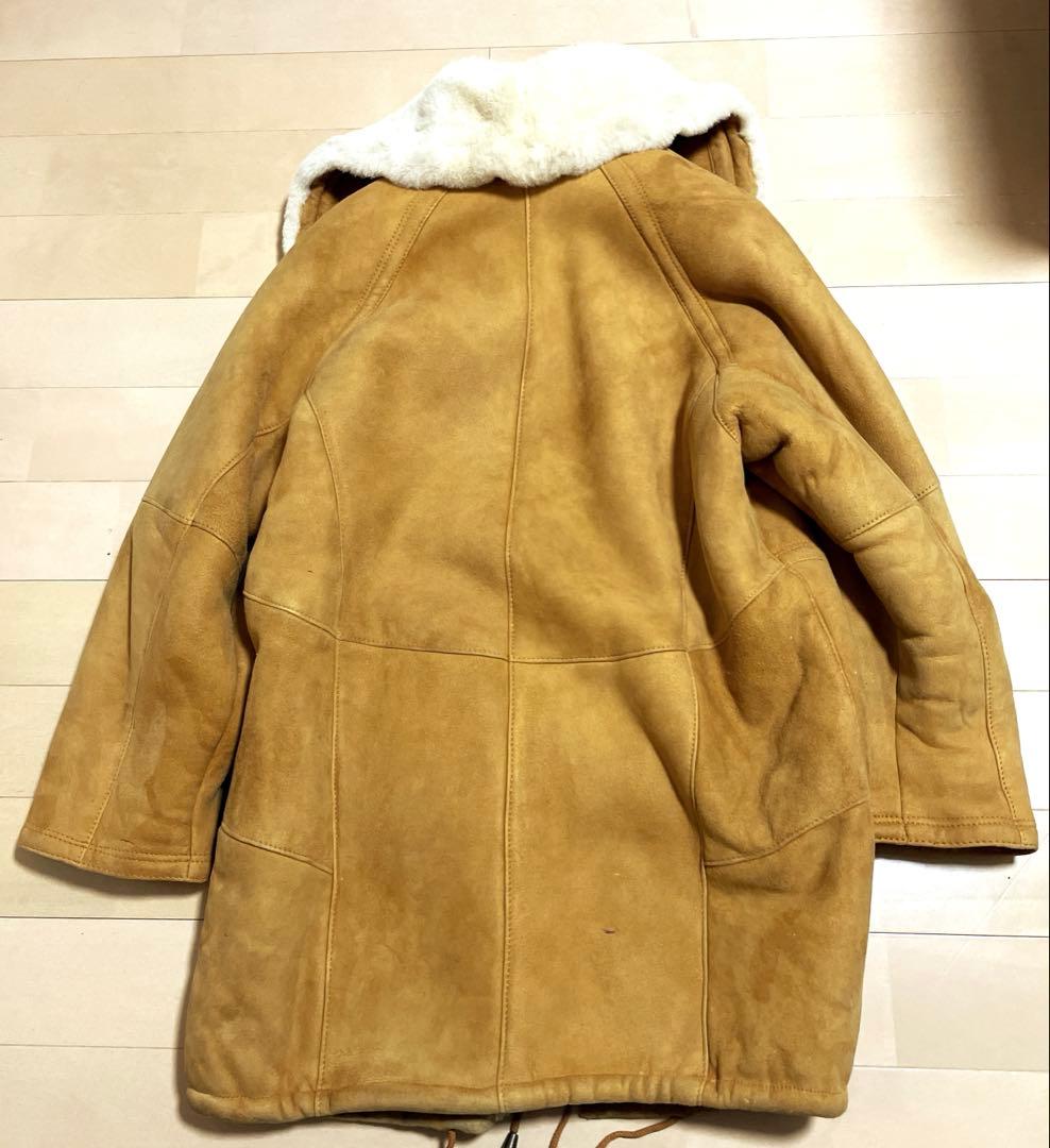 80s！極暖！トルコ製 羊革 ムートンジャケット ボア ランチコート ラムスキン