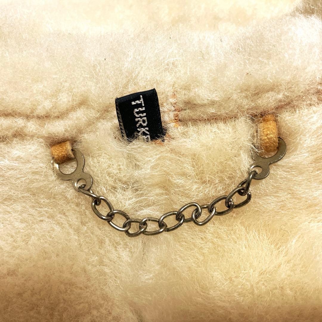 80s！極暖！トルコ製 羊革 ムートンジャケット ボア ランチコート ラムスキン