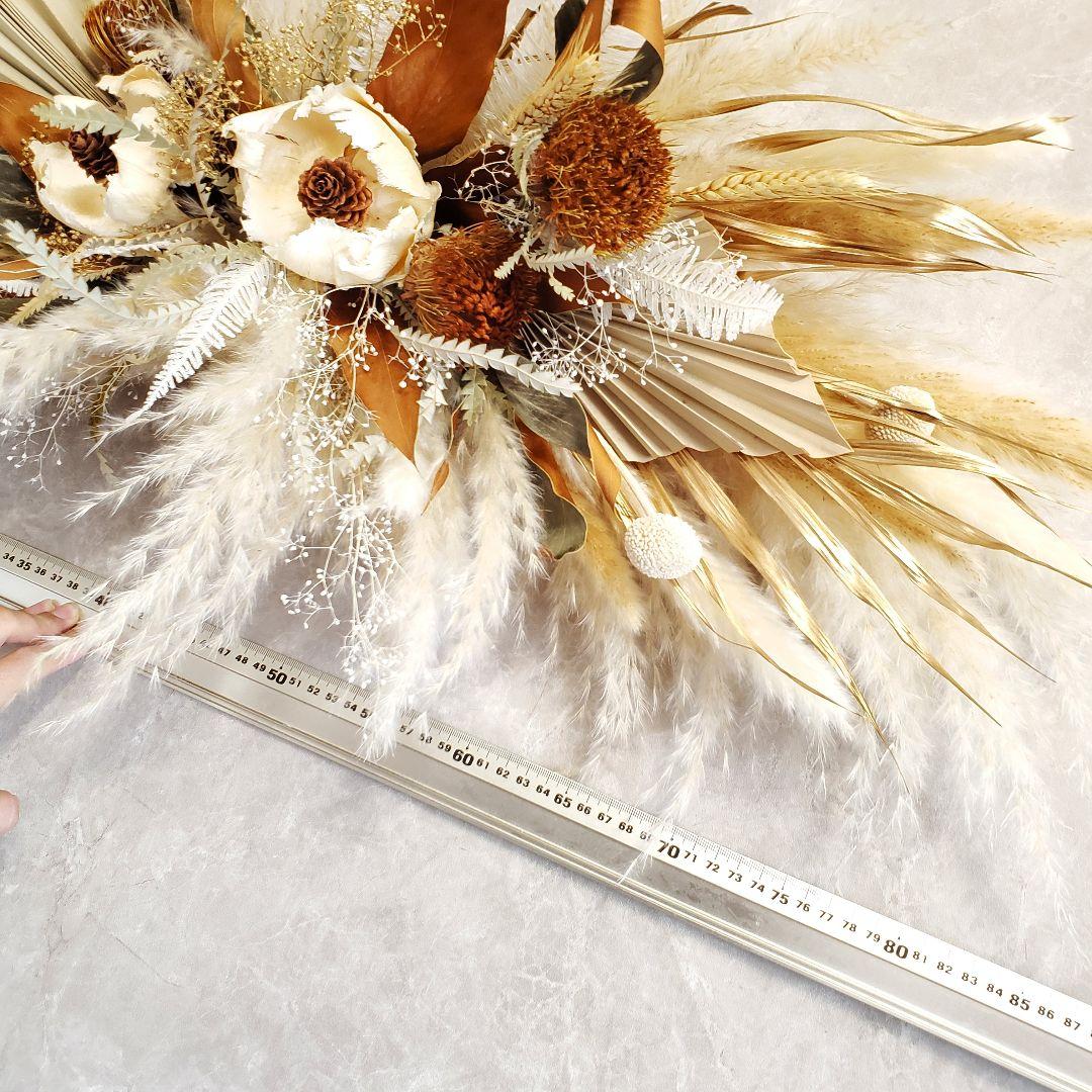 特大　横長スワッグ　パンパスグラス　インテリア　ドライフラワー　スワッグ　撮影