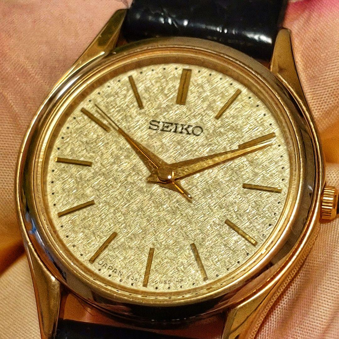 稼働品　SEIKO　セイコー　レディース腕時計　ゴールド文字盤　純正ベルト