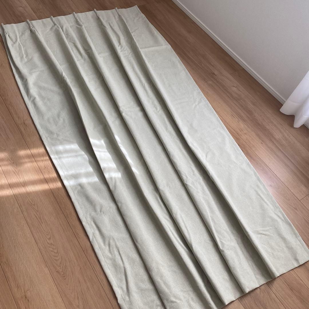 【saaaayaaaa/プロフ必読】 ドレープカーテン2枚組薄緑色LIPT