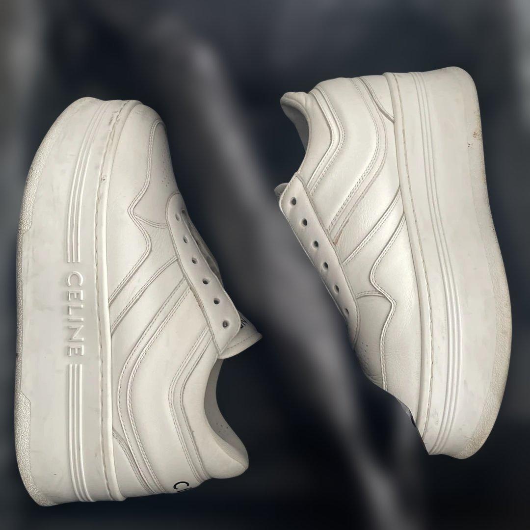 CELINE ホワイト レザースニーカー 38