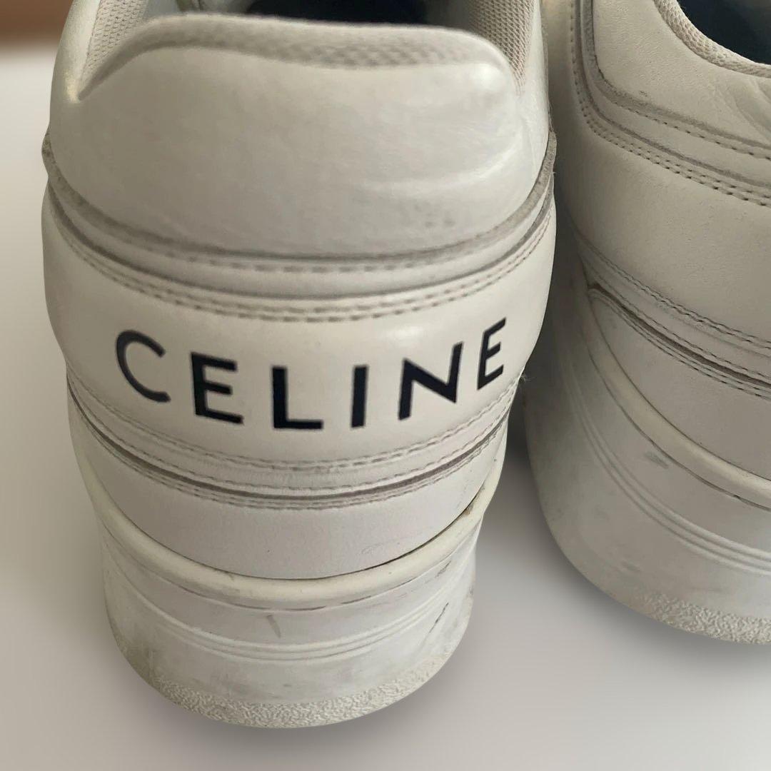 CELINE ホワイト レザースニーカー 38
