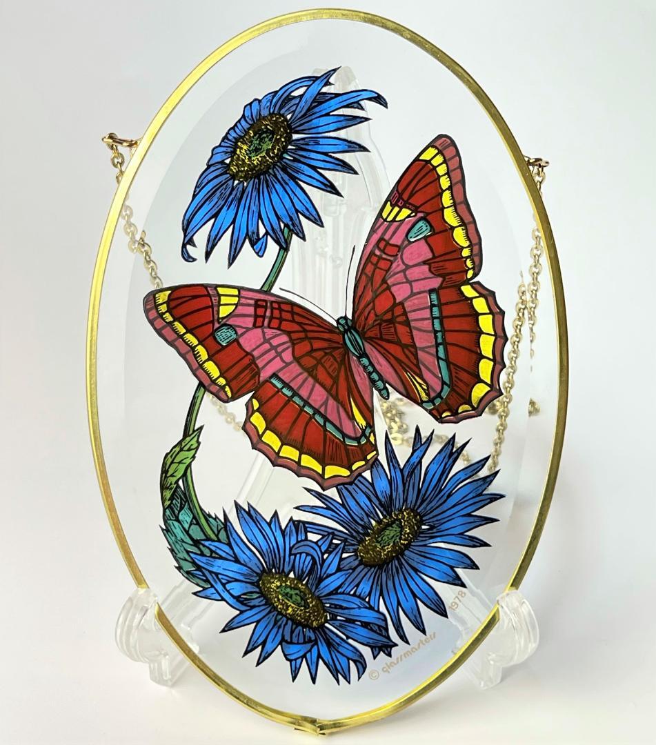 グラスマスターズ社 ステンドグラス 蝶と花