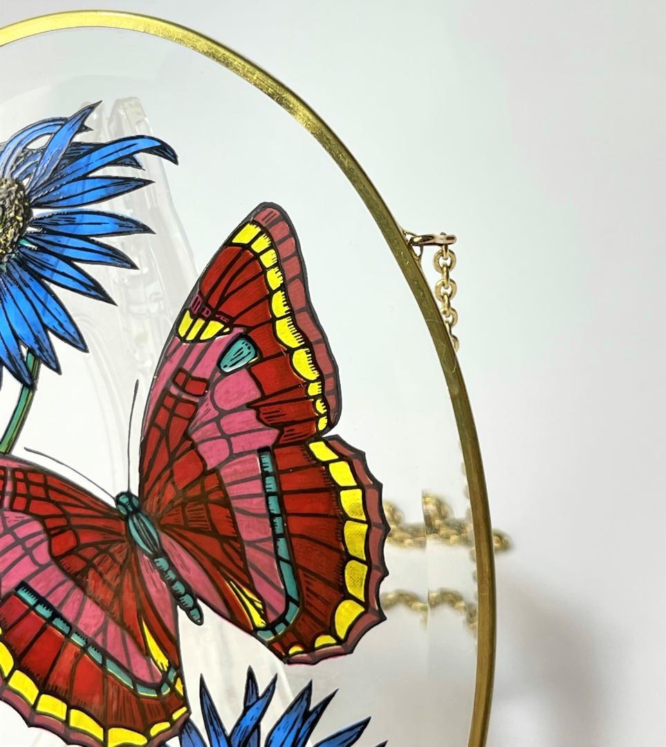 グラスマスターズ社 ステンドグラス 蝶と花