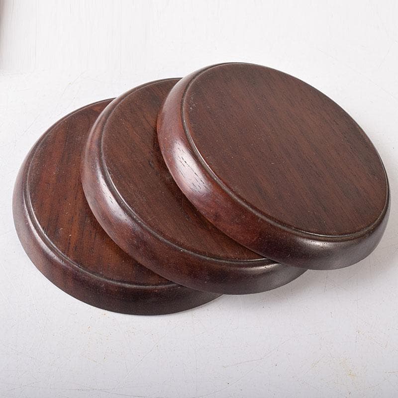 煎茶道具　唐木紫檀製　茶托　5客　V　8258