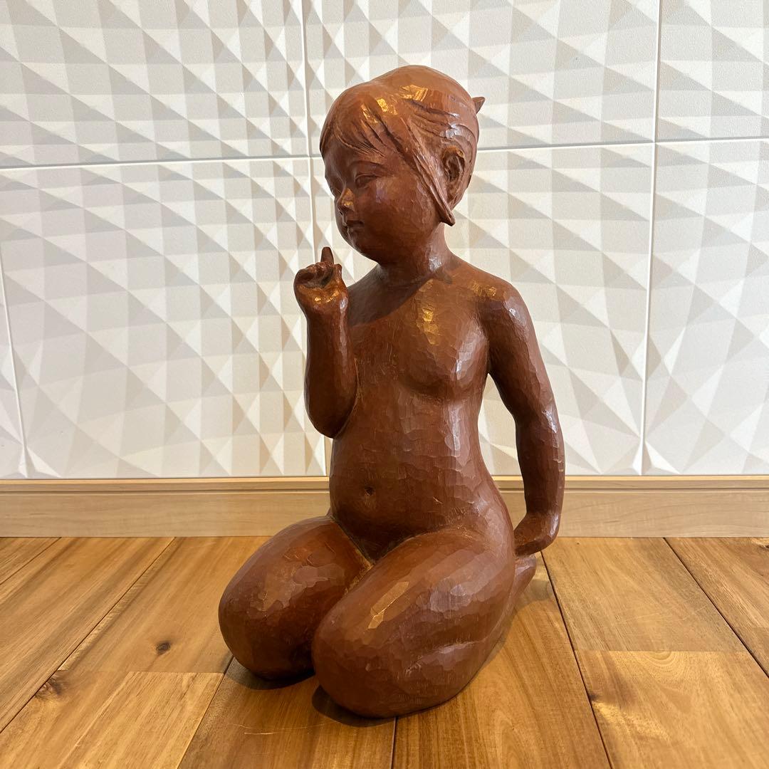 彫刻家巨匠　林昭三　受注制作　最高峰上手作　木彫彫刻　【あたし】