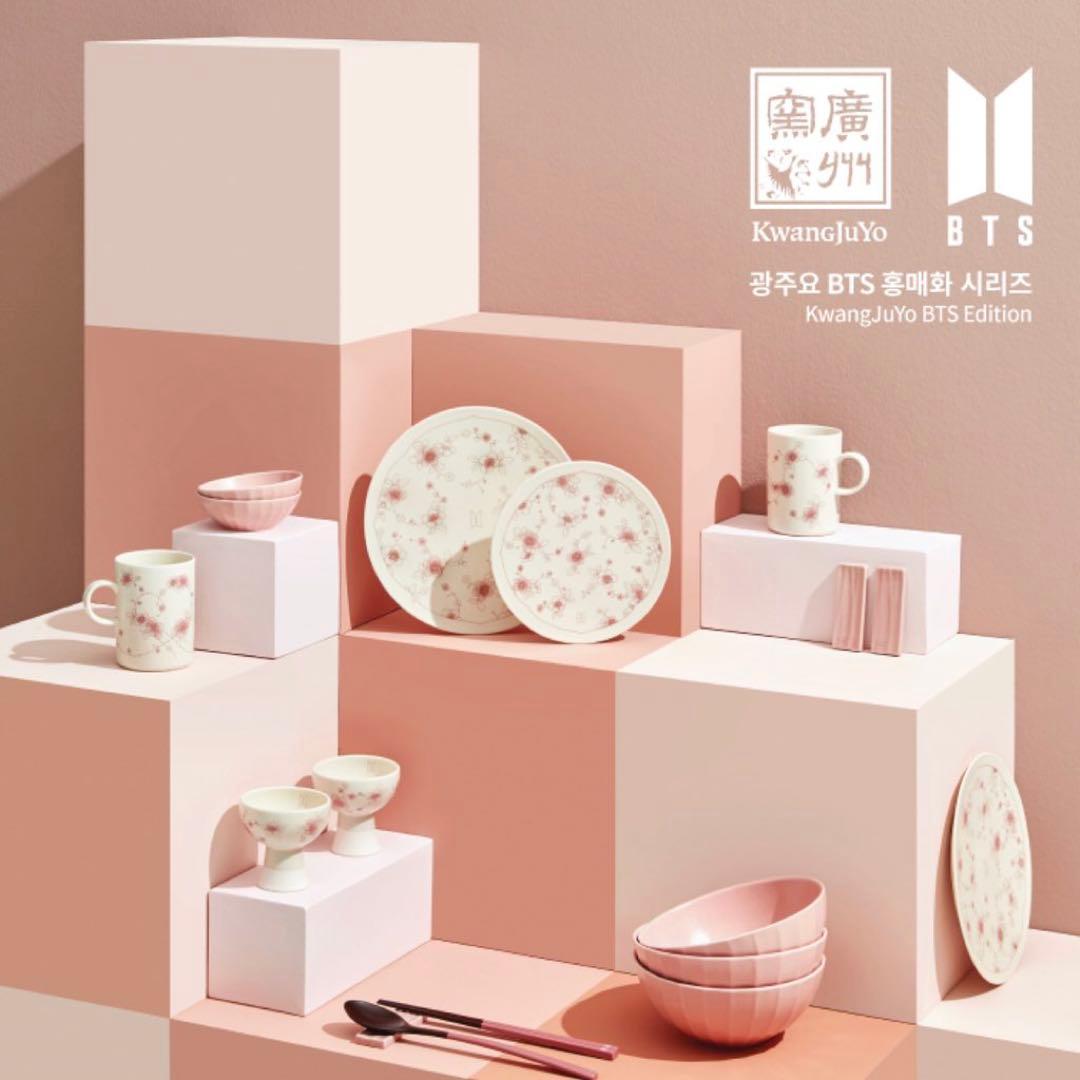 廣州窯×BTS 紅梅シリーズ 1人麺鉢セット ユンギ ホソク テヒョン