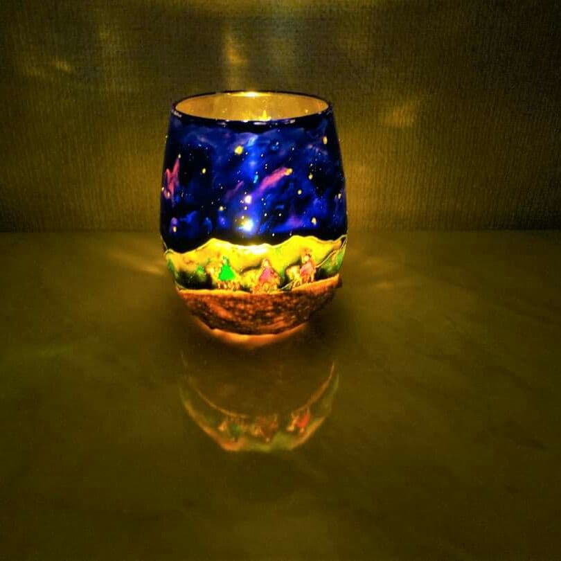 キリスト降誕キャンドルホルダー【三人の博士とベツレヘム】