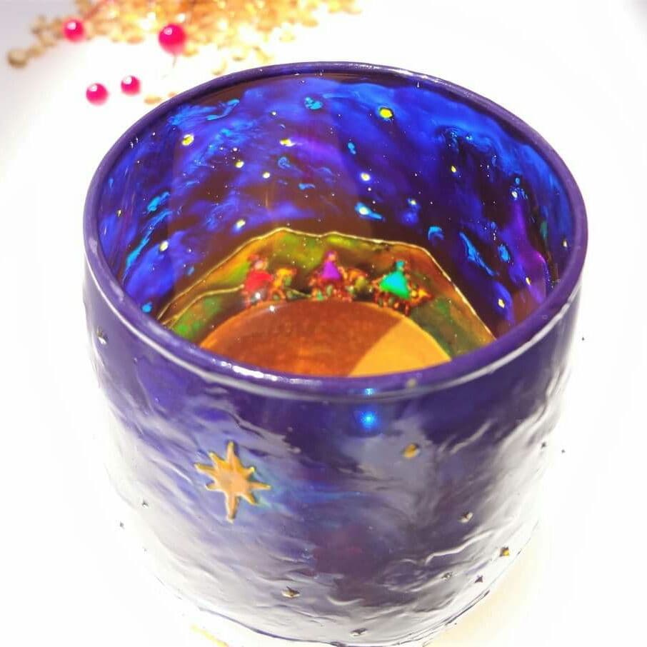 キリスト降誕キャンドルホルダー【三人の博士とベツレヘム】