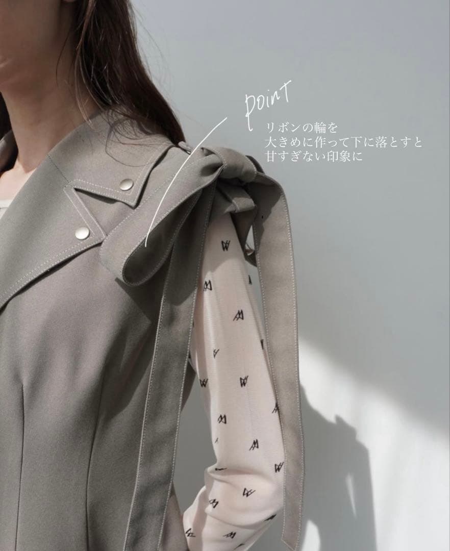 【月曜日までの金額】Aimeine 肩リボン付きオールインワン ブラウン S