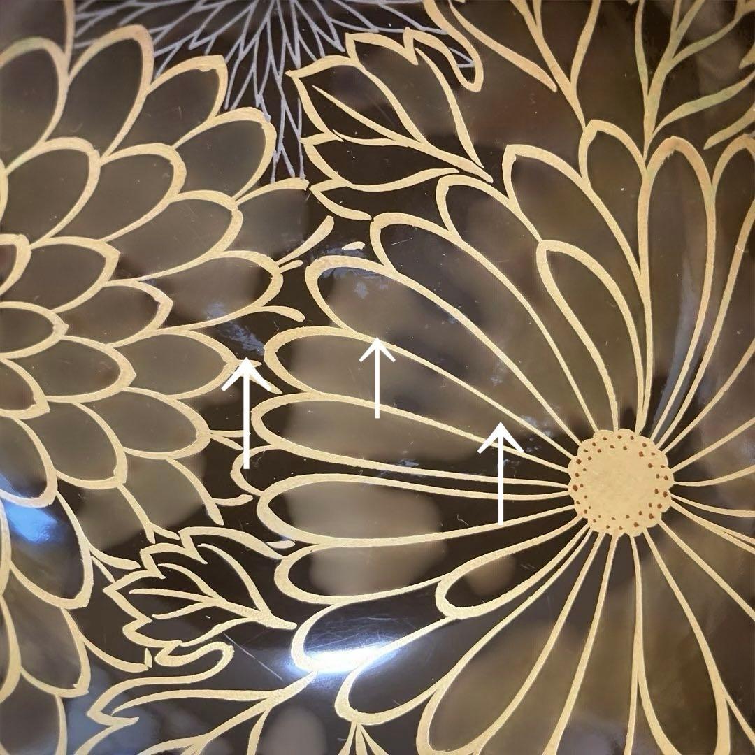 輪島塗椀　千鳥形菊蒔絵椀　煮物椀10客セット焦茶