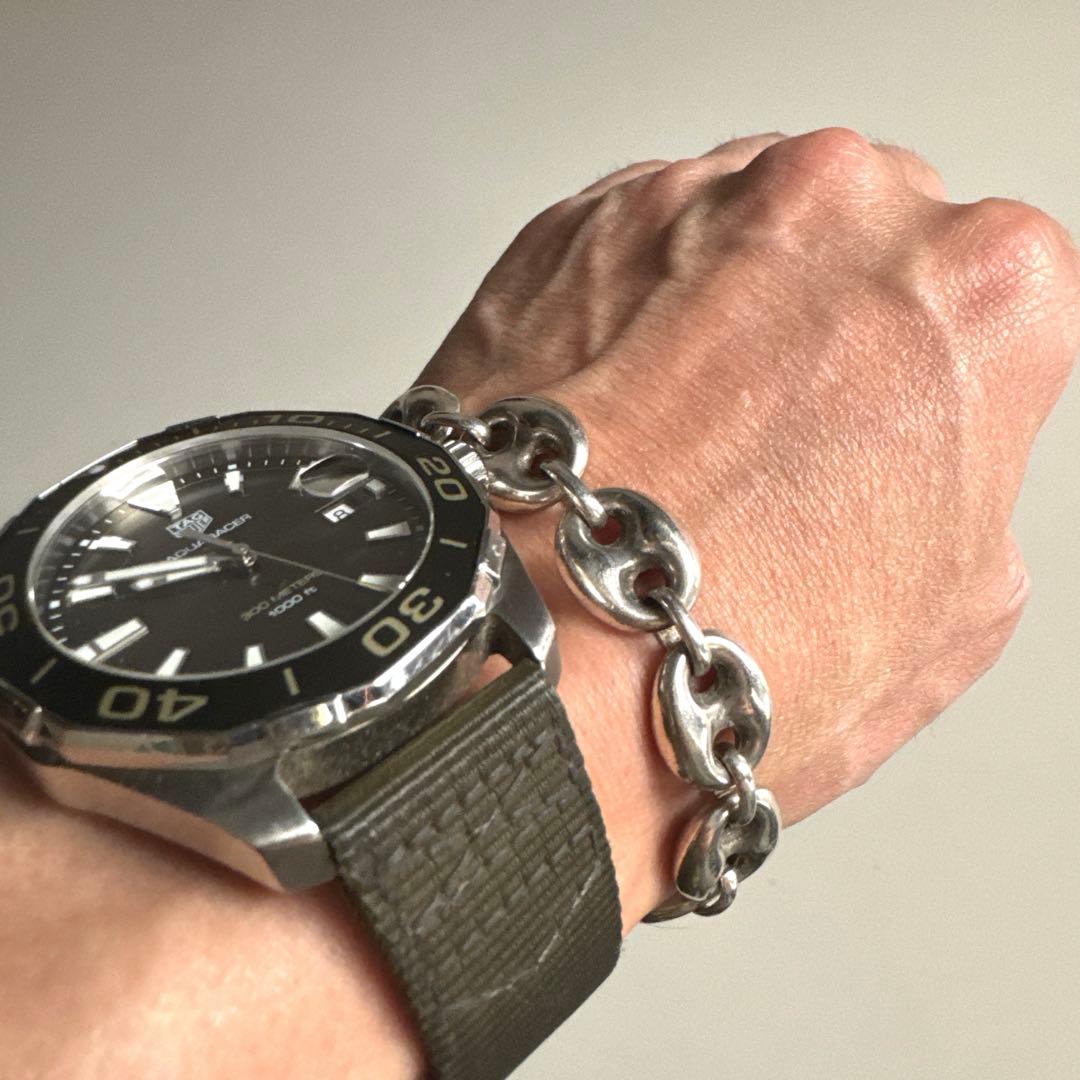 アンカーチェーンシルバーブレスレット　SV925　70s〜80sビンテージ