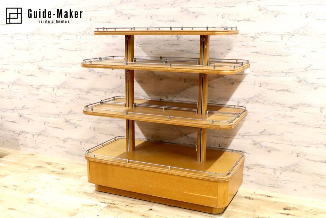 GMFH401○英国 イギリス アンティーク ディスプレイラック 棚 1940年